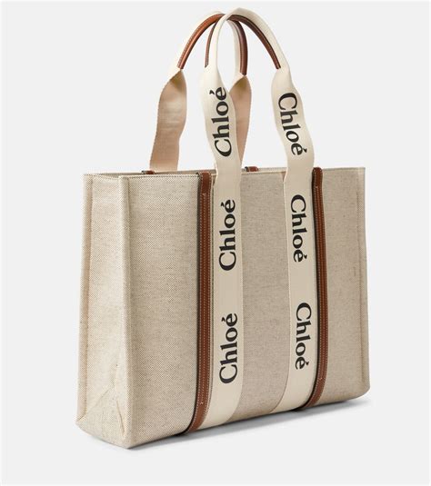 chloe woody tote bag leather|chloxc3xa9 woody large canvas tote.